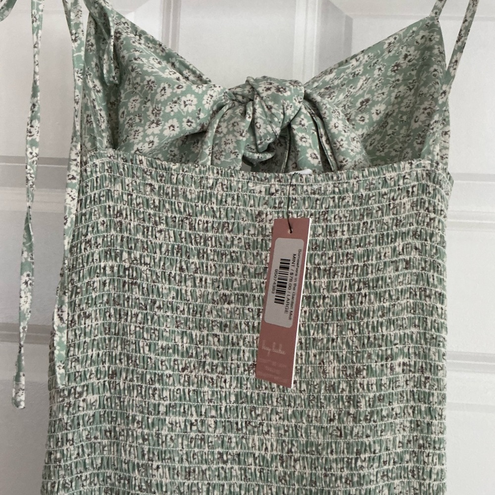 ✨ Mabel Garden Midi Dress – Green & White Floral – Size Large ✨ - Picture 7 of 10